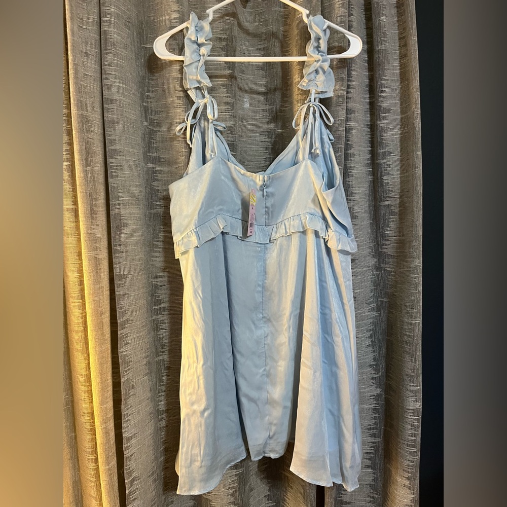 Wild Fable Light Blue Sleeveless Dress with Ruffle Details - Picture 2 of 3